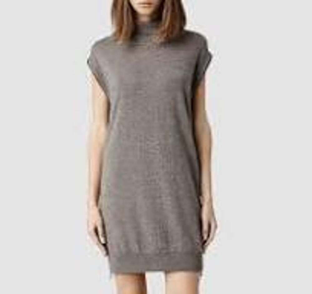 ALL SAINTS NWOT Wool/Cashmere Kaninda Sleeveless Zip Sided Tunic Sweater Dress 4